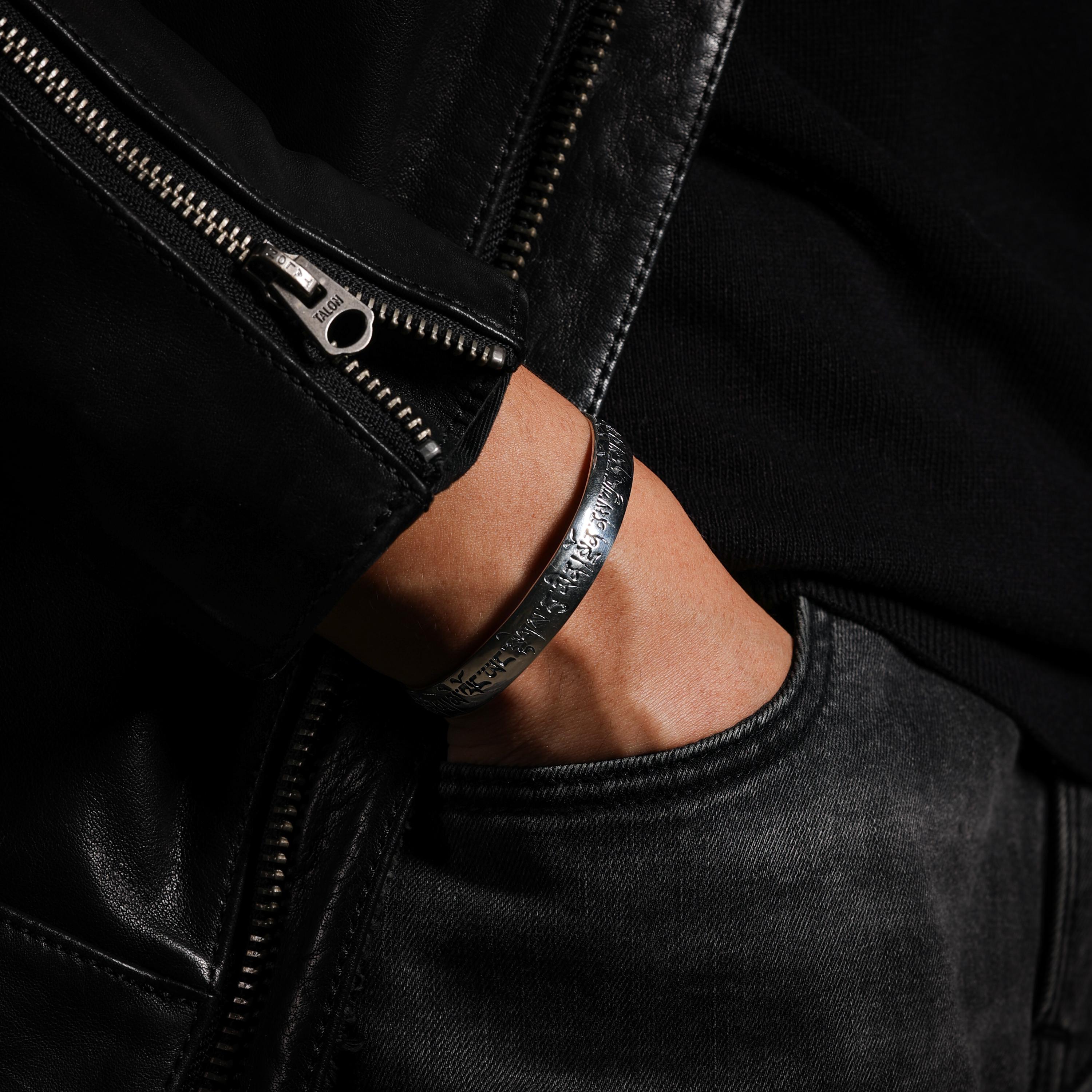 AURA DEER Six-Word Mantra Adjustable Cuff Bracelet