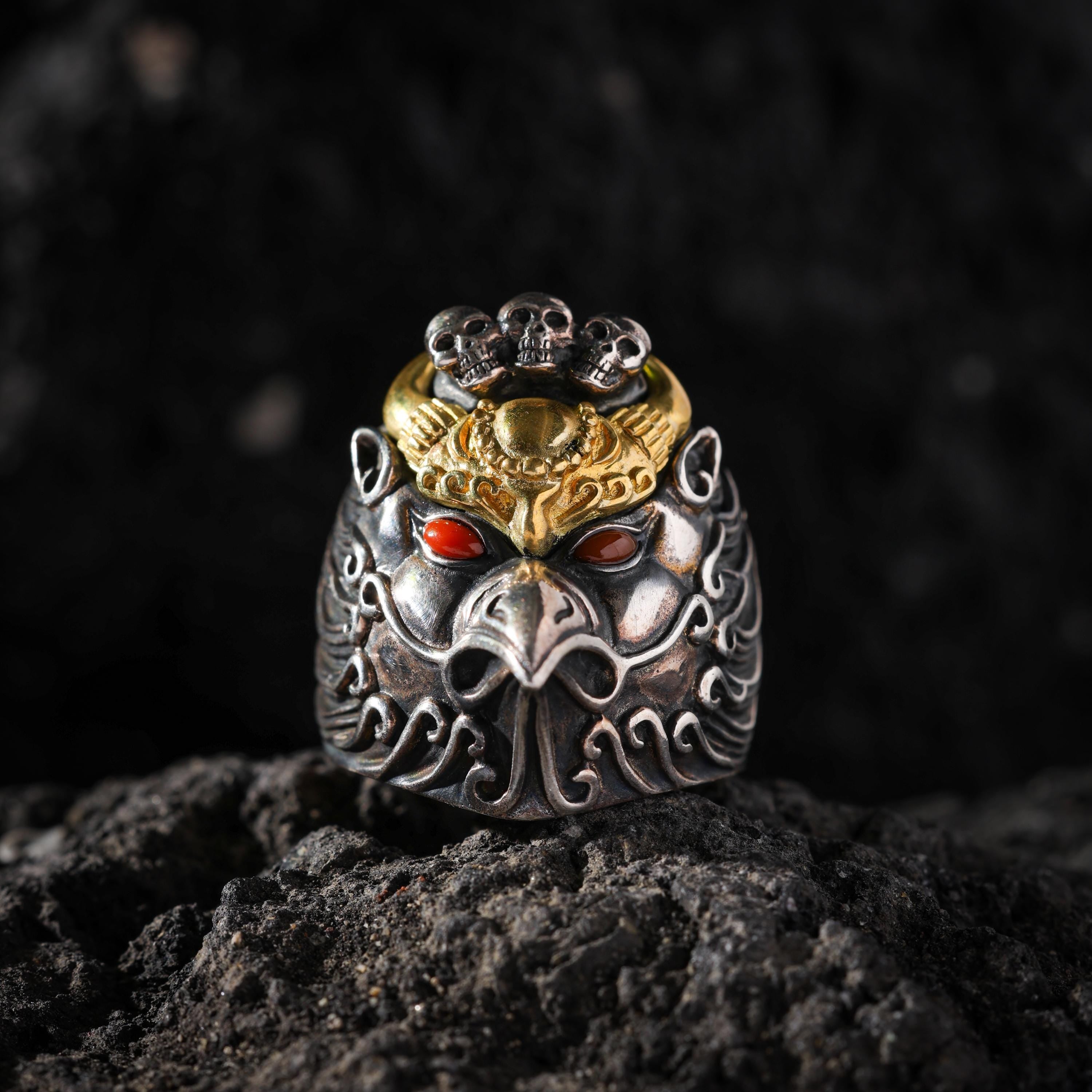 AURA DEER Garuda Turquoise Sterling Silver Adjustable Ring