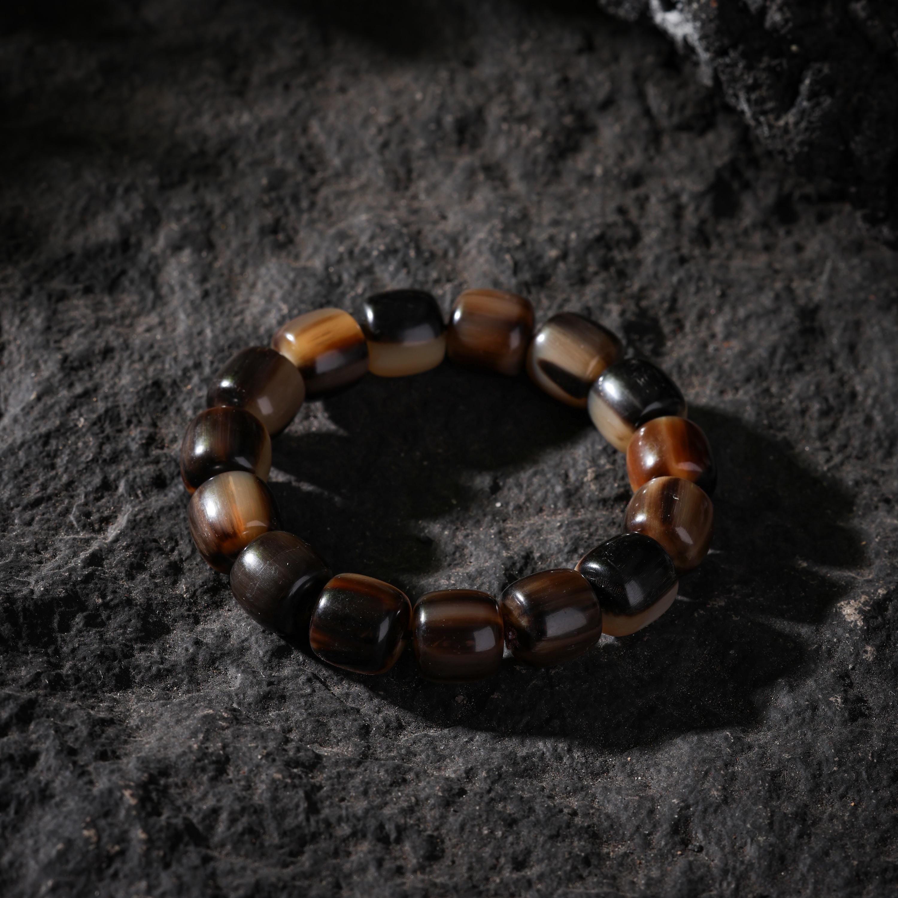 AURA DEER Natural Yak Bone Beaded Bracelet
