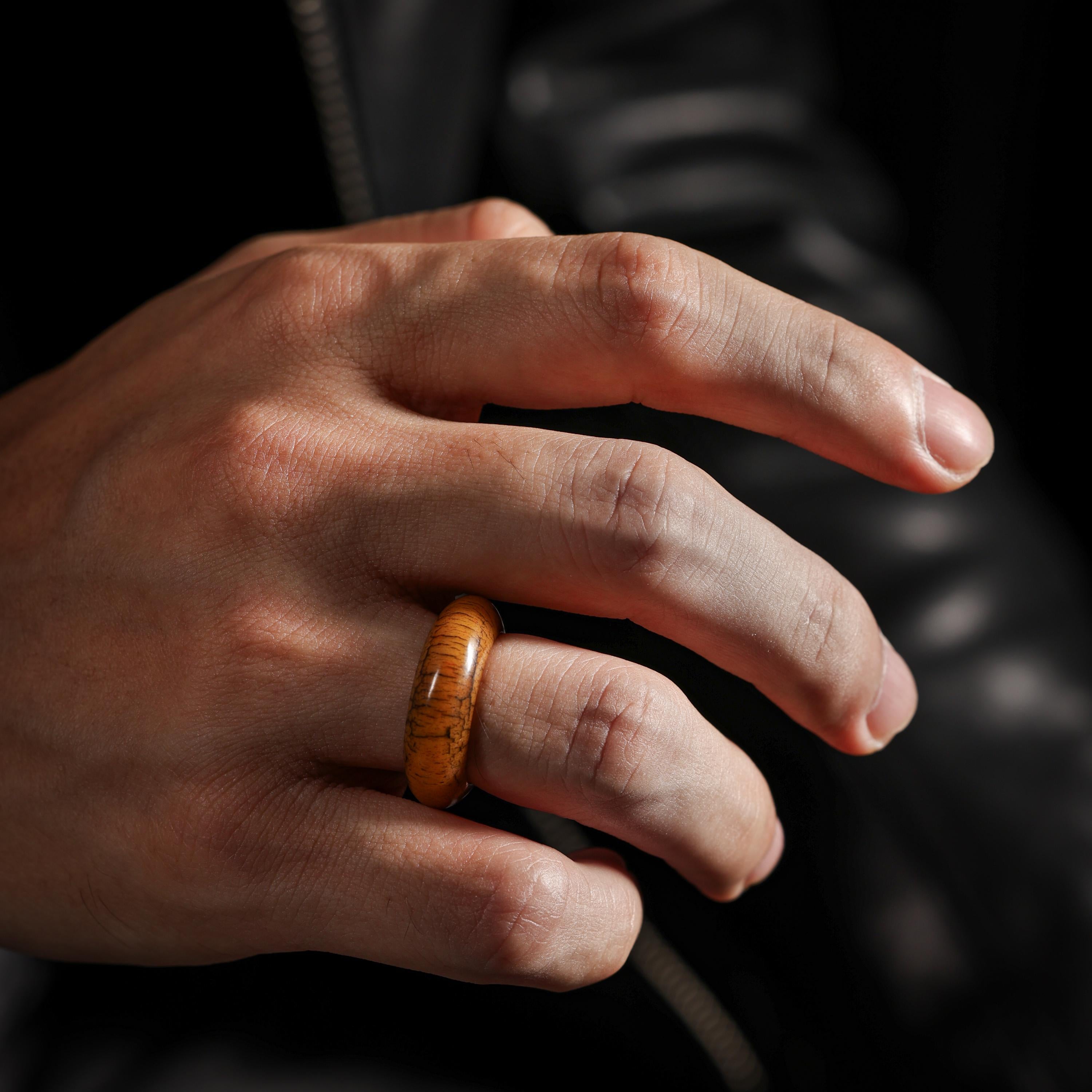 AURA DEER Weathered Yak Bone Thumb Ring