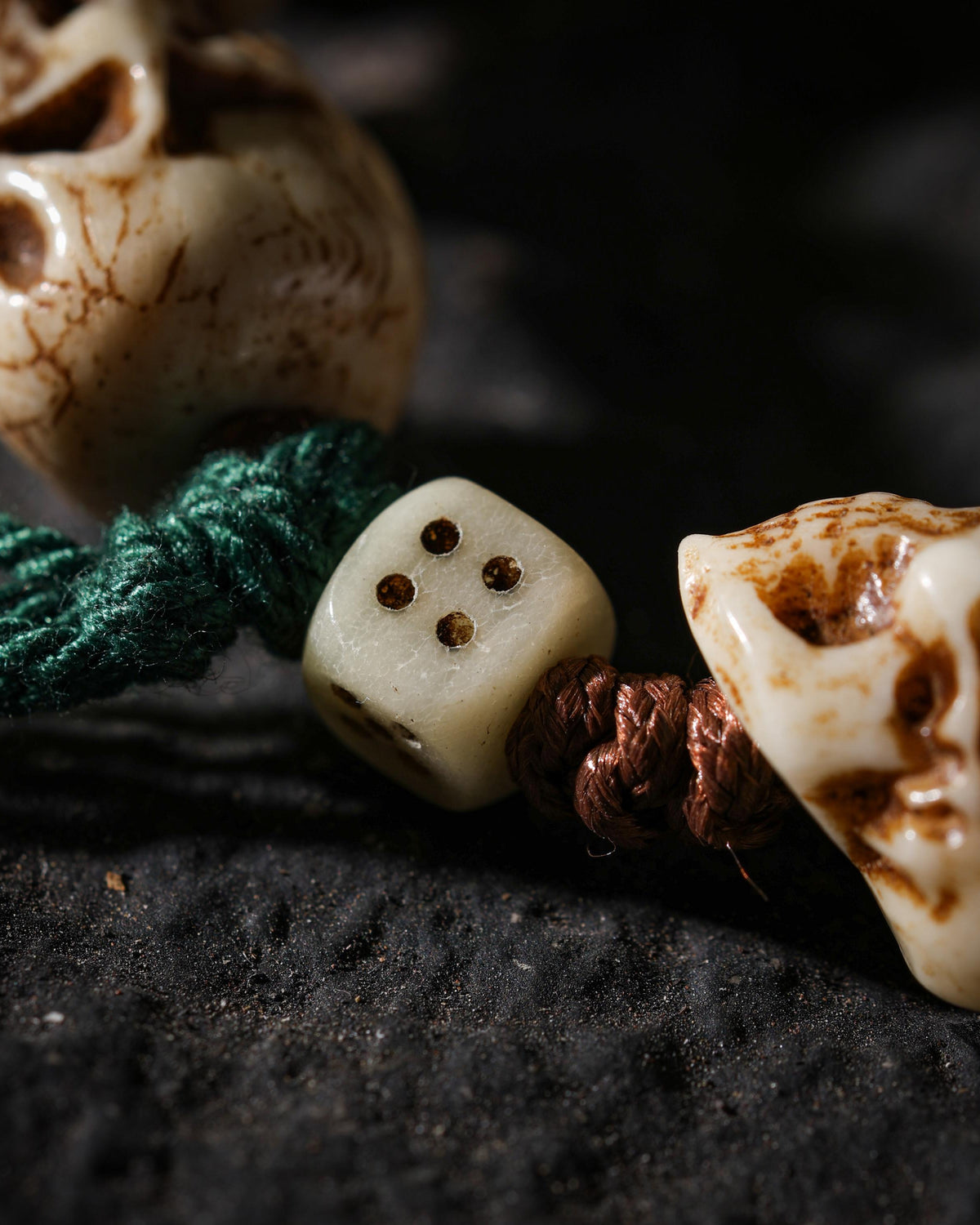 Yak Bone Carved Skull Bracelet-9