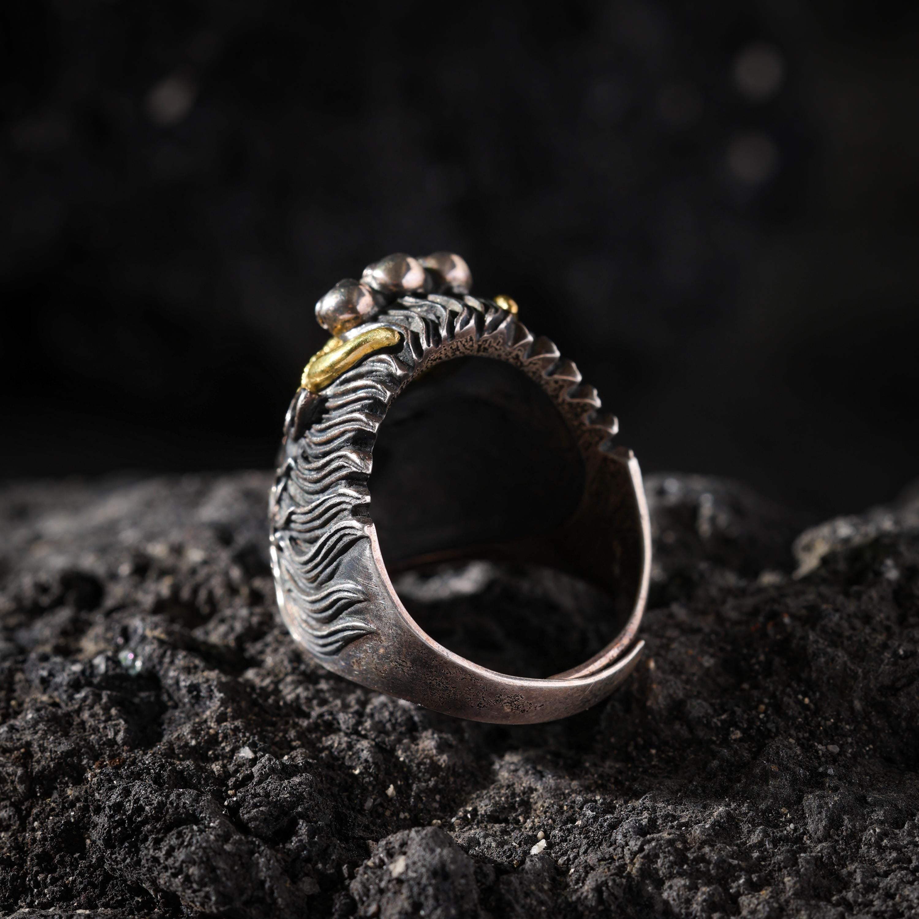 AURA DEER Garuda Turquoise Sterling Silver Adjustable Ring