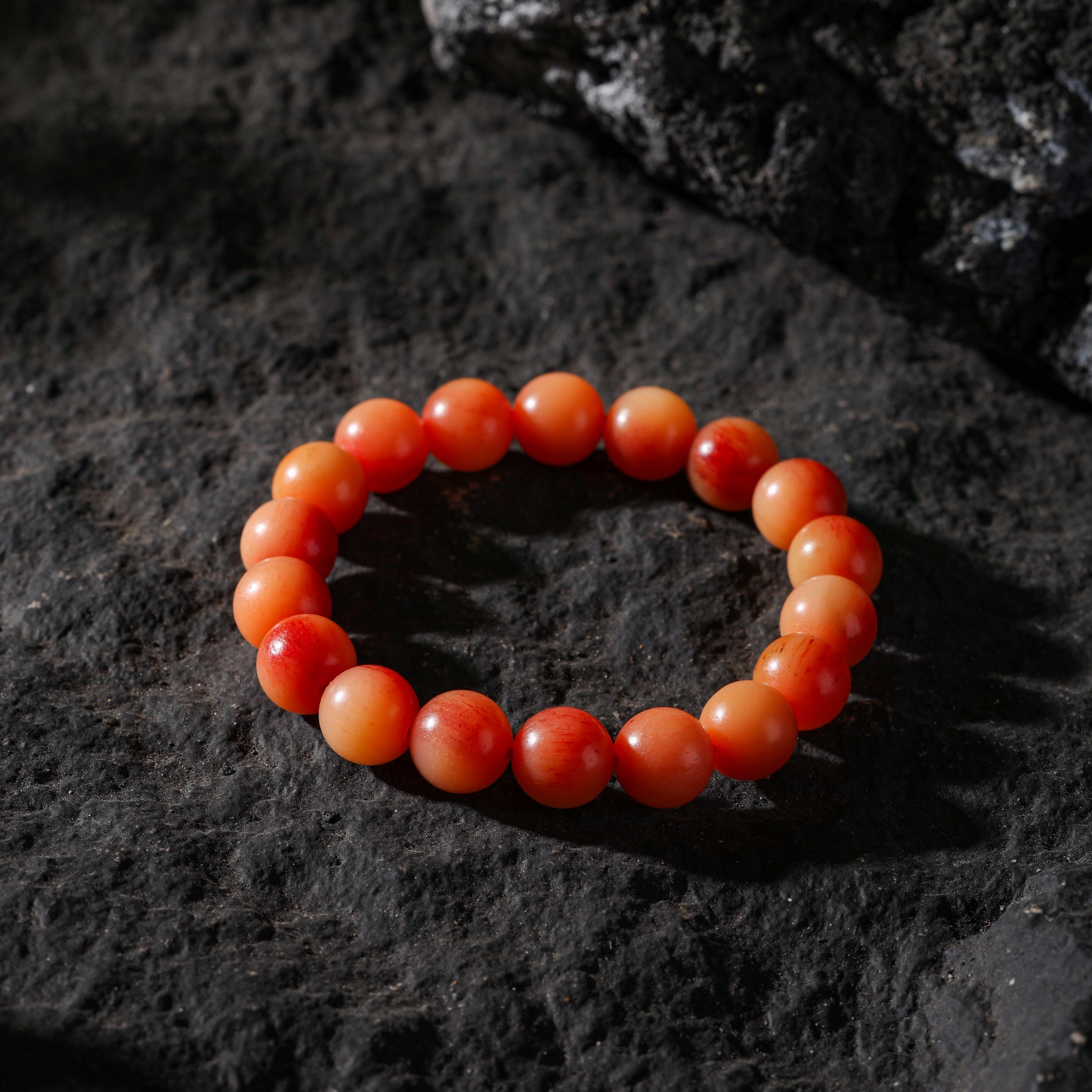 AURA DEER Natural Yak Bone Beaded Bracelet