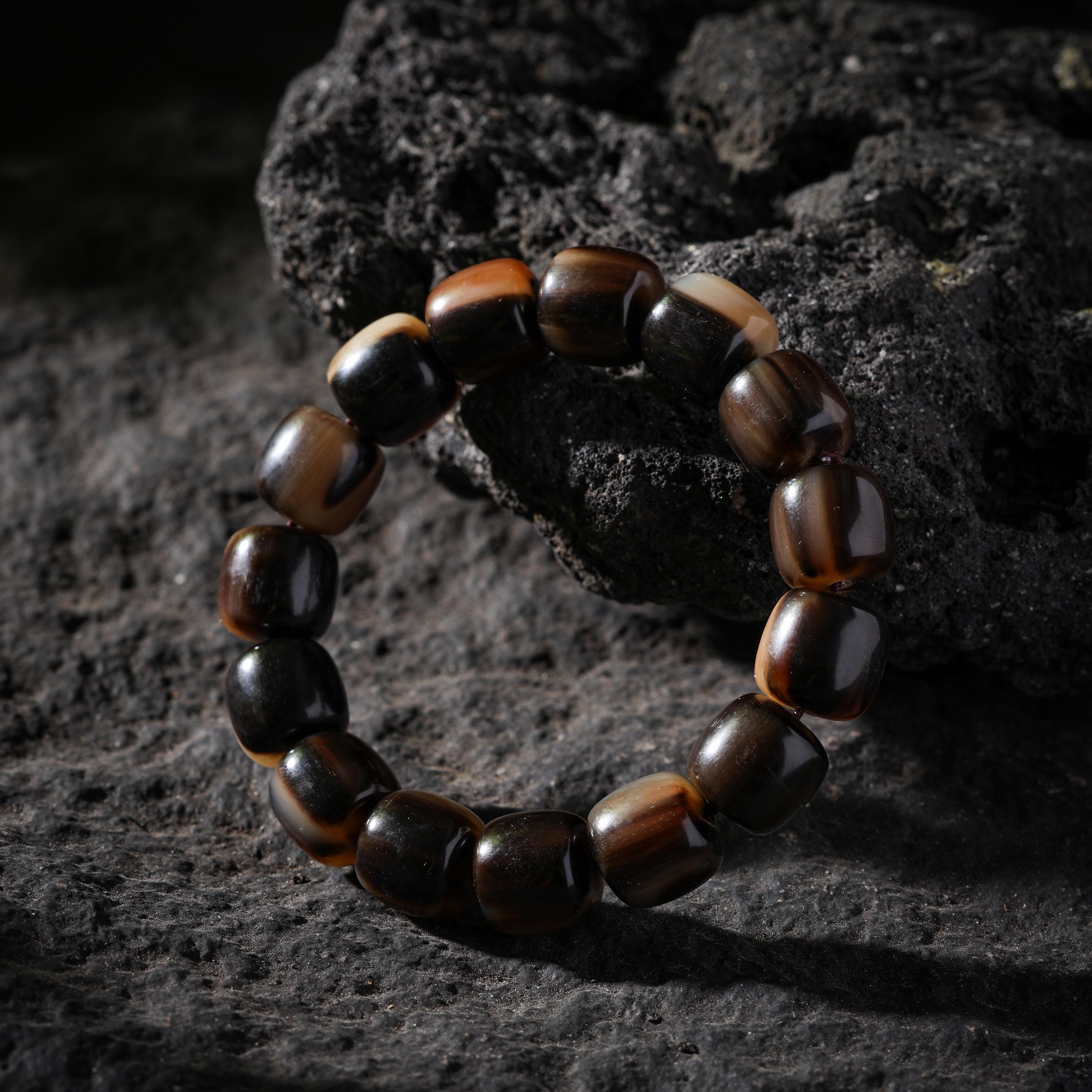 AURA DEER Natural Yak Bone Beaded Bracelet