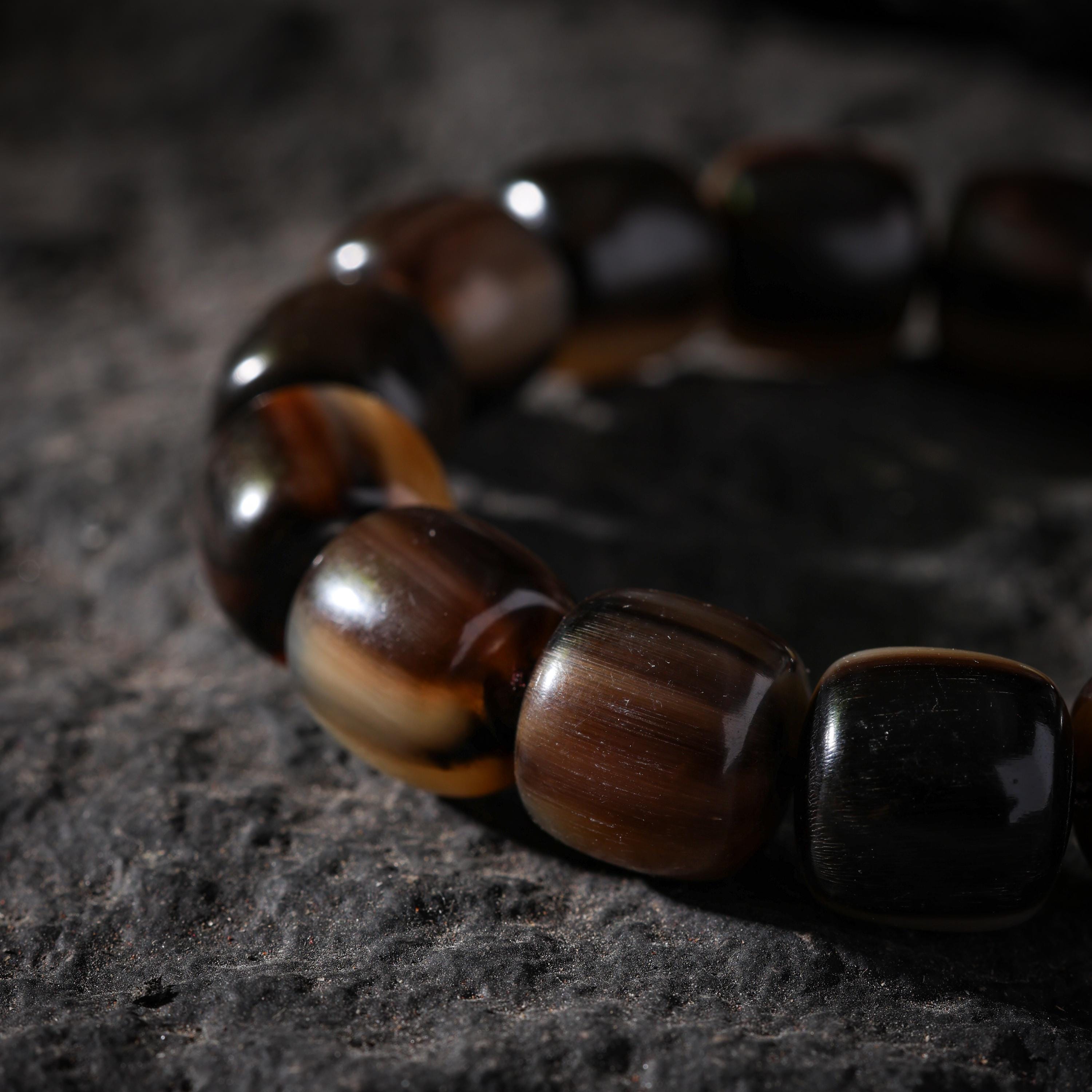 AURA DEER Natural Yak Bone Beaded Bracelet