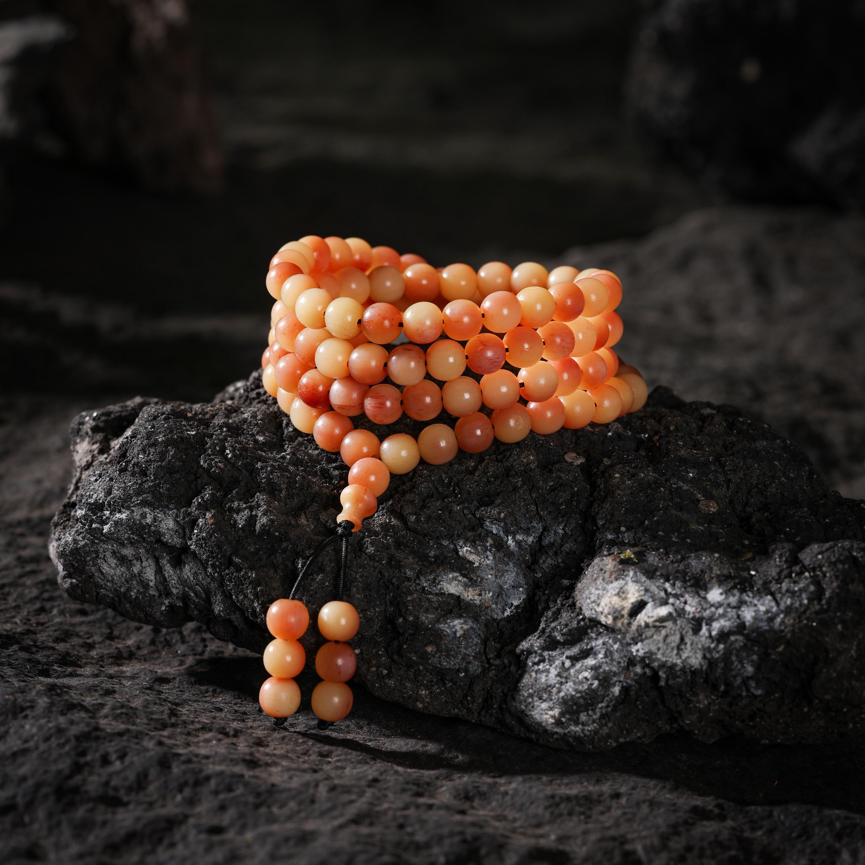 AURA DEER Bone Necklace 108 Mala Beads