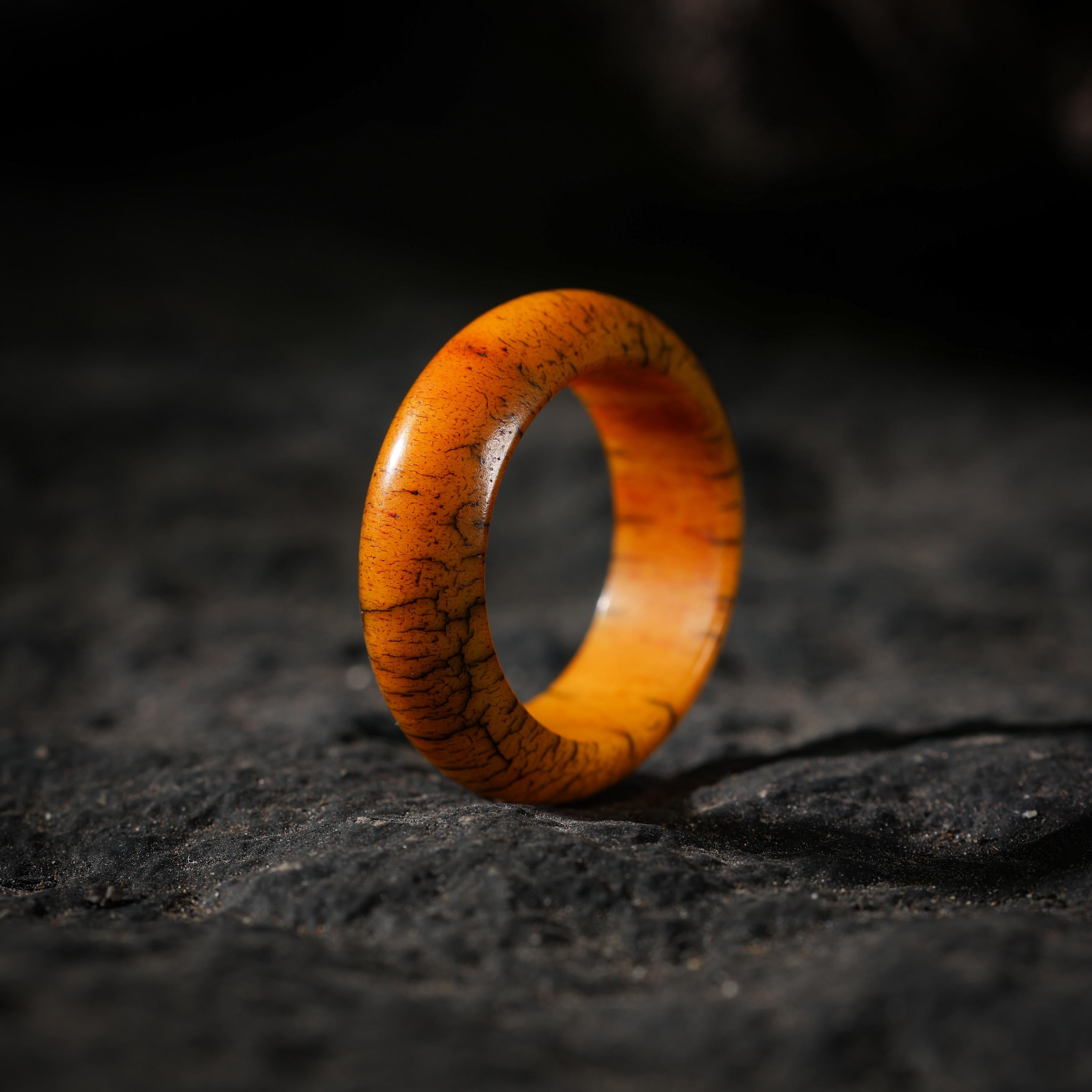 AURA DEER Weathered Yak Bone Thumb Ring