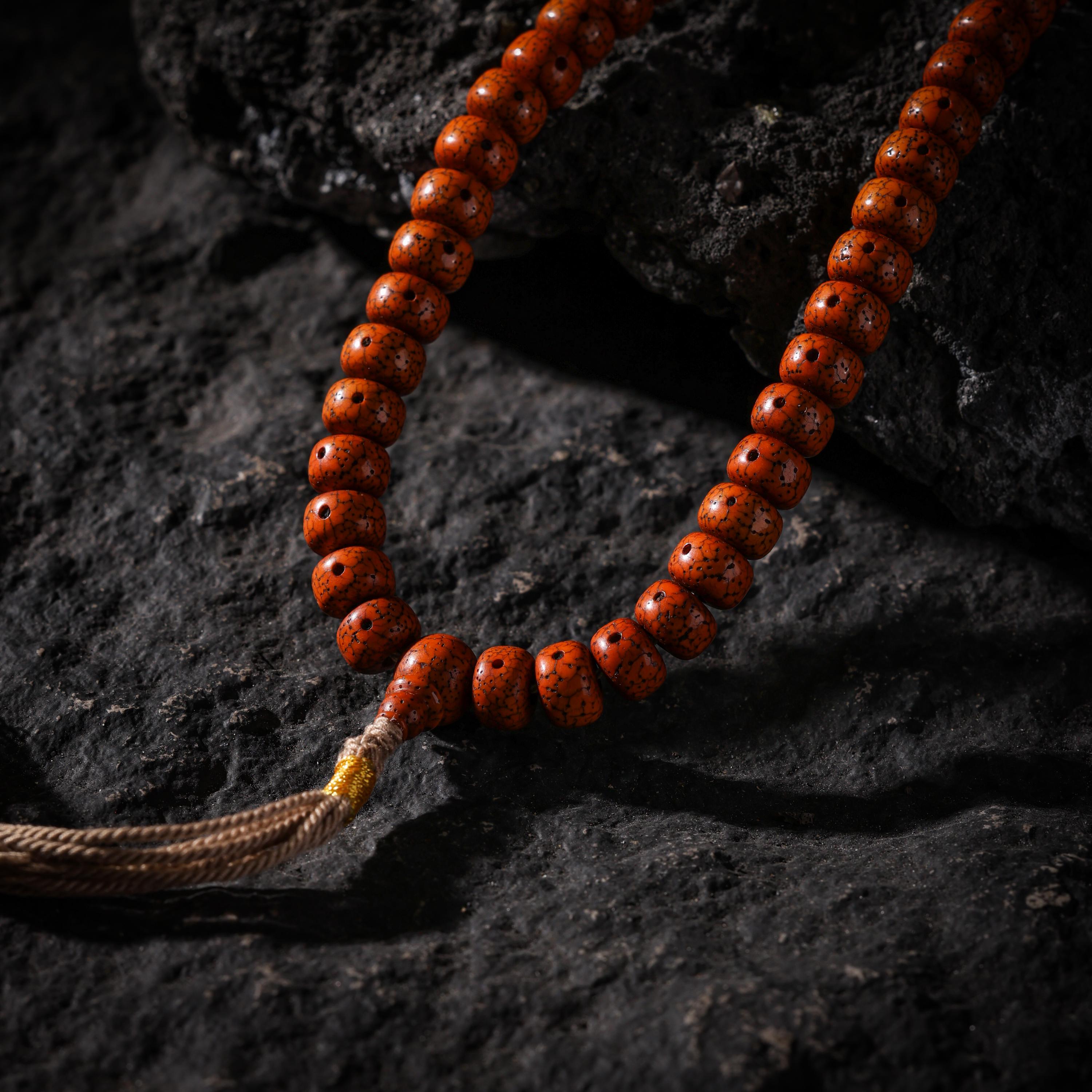 AURA DEER Aged Star & Moon Bodhi Seed 108-Bead Mala