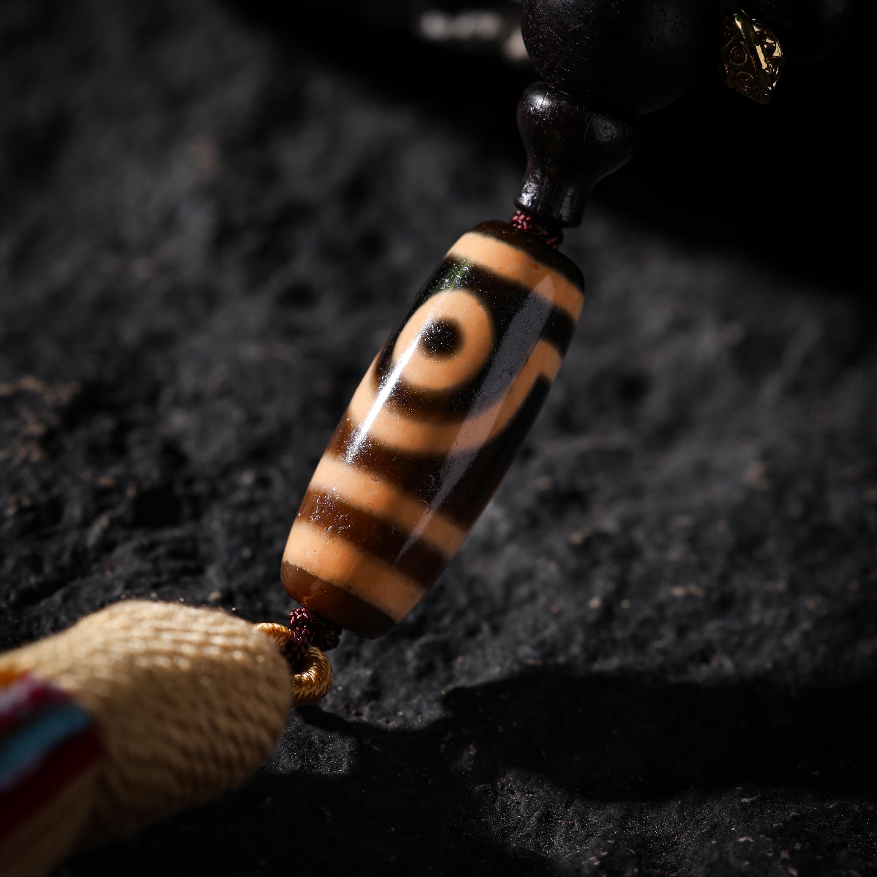 AURA DEER Bodhi Seed Dzi Turquoise & Red Agate 108-Bead Mala