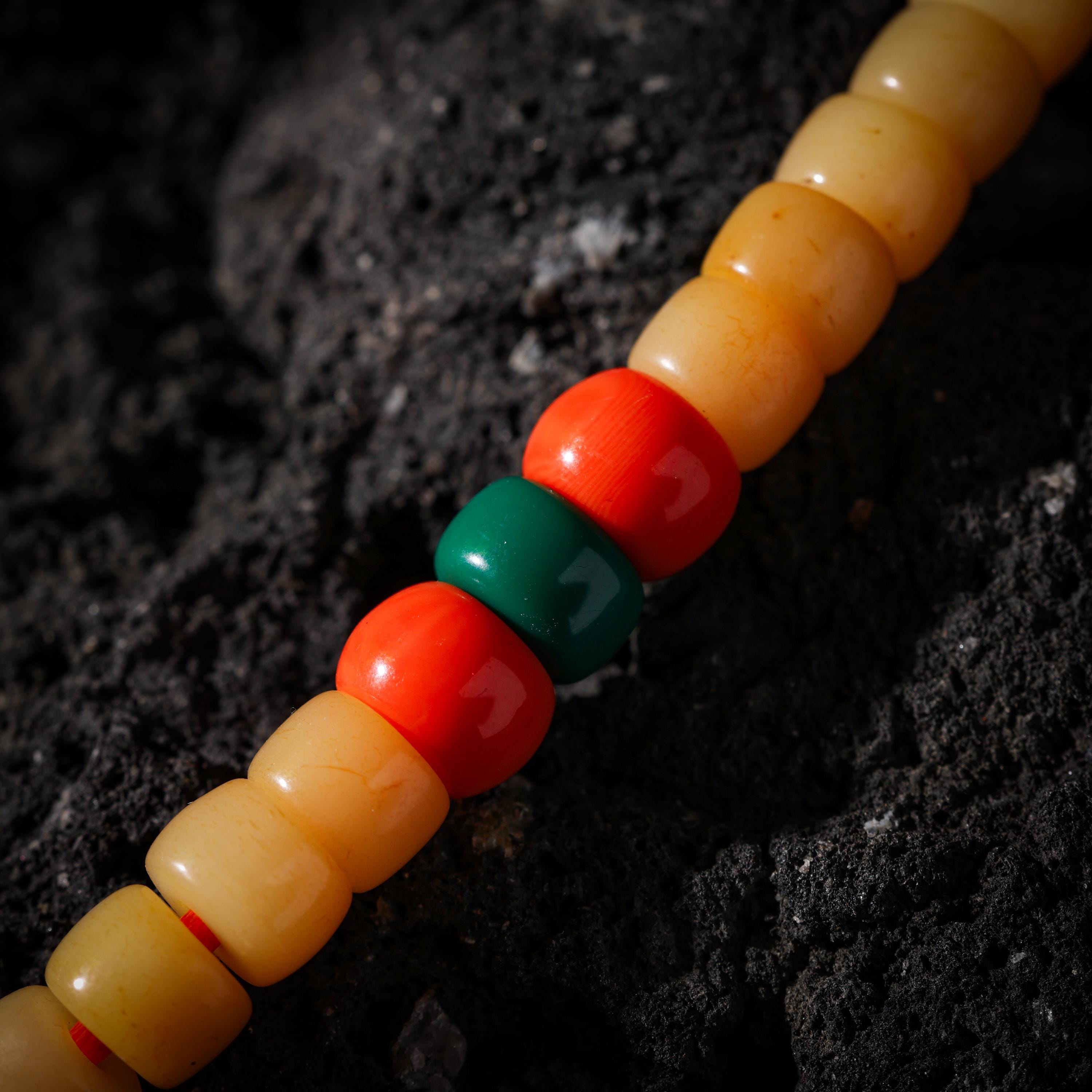 AURA DEER Aged Yak Bone 108-Bead Mala Necklace