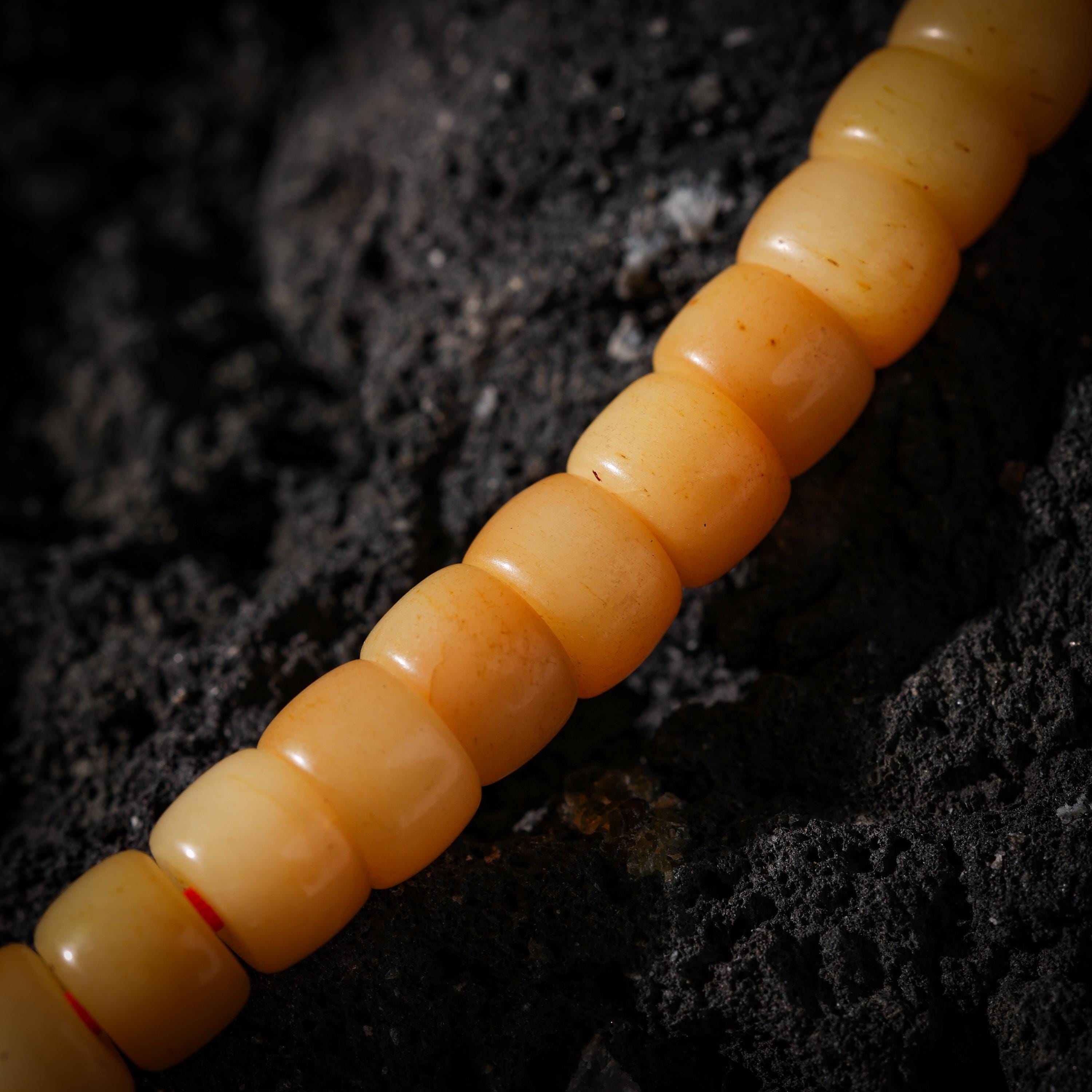 AURA DEER Aged Yak Bone 108-Bead Mala Necklace