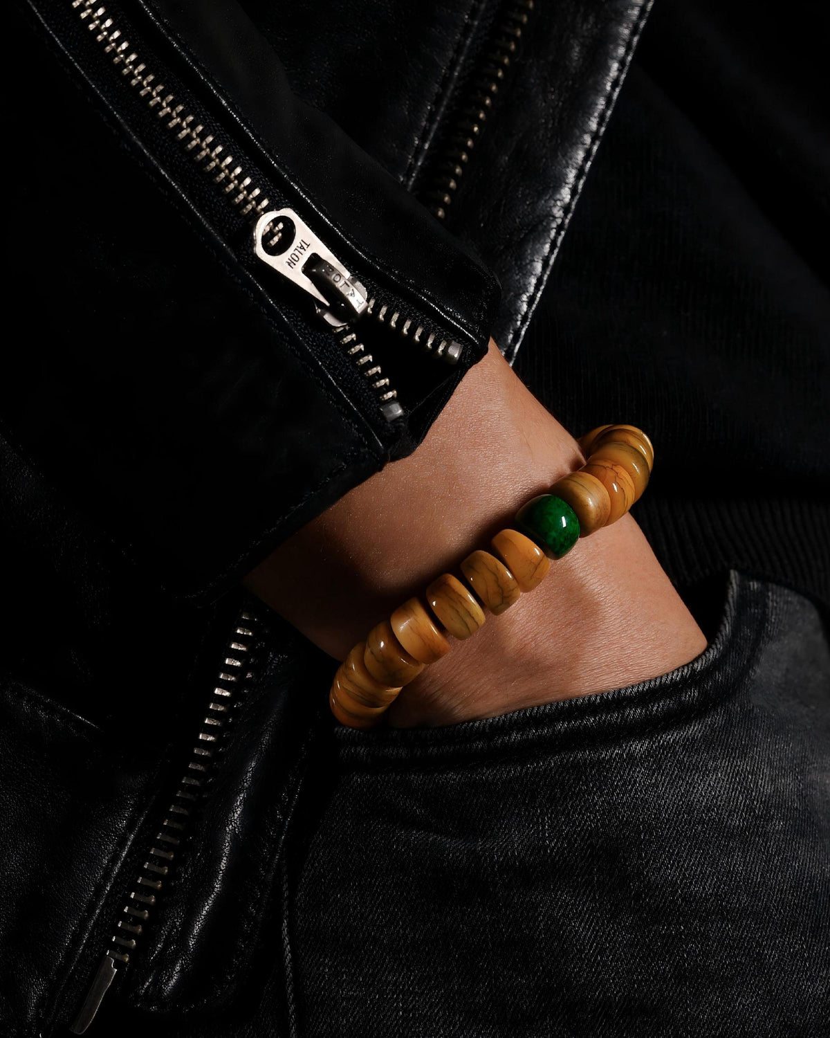 Thin-Cut Yak Bone Rondelle Bracelet
