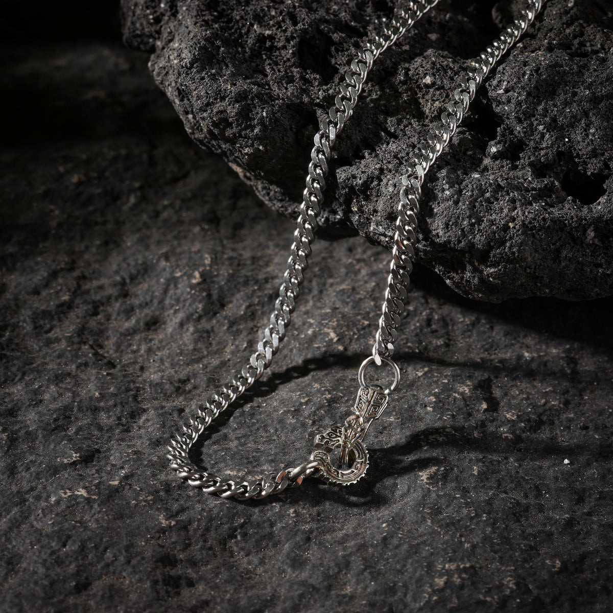 AURA DEER Kui Dragon Sterling Silver Cuban Chain Necklace
