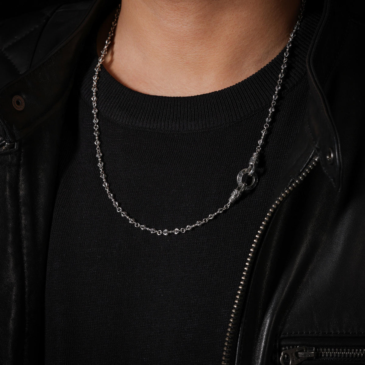 AURA DEER Vajra Sterling Silver Mantra Link Chain Necklace