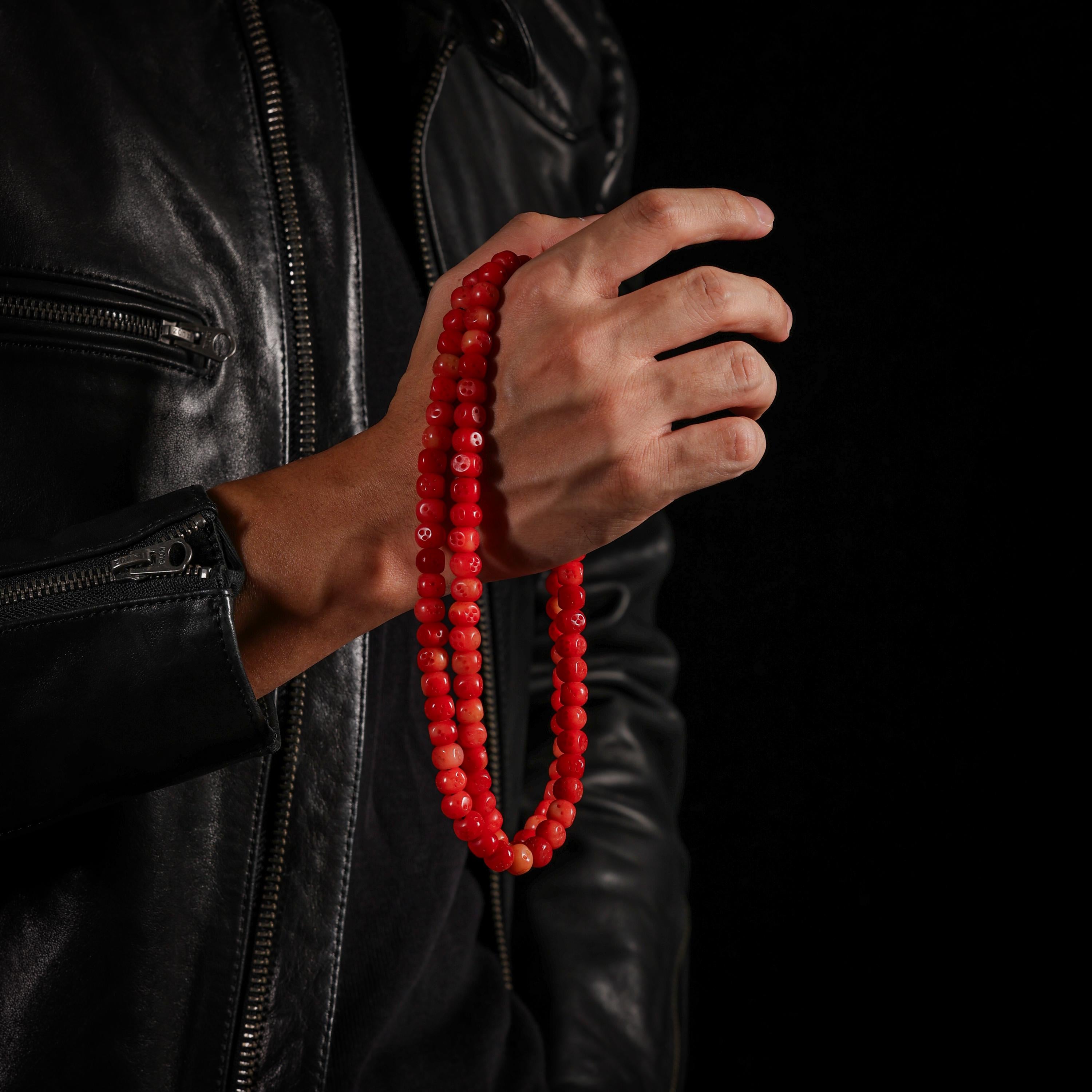 AURA DEER Yak Bone Dice 108-Bead Mala Necklace