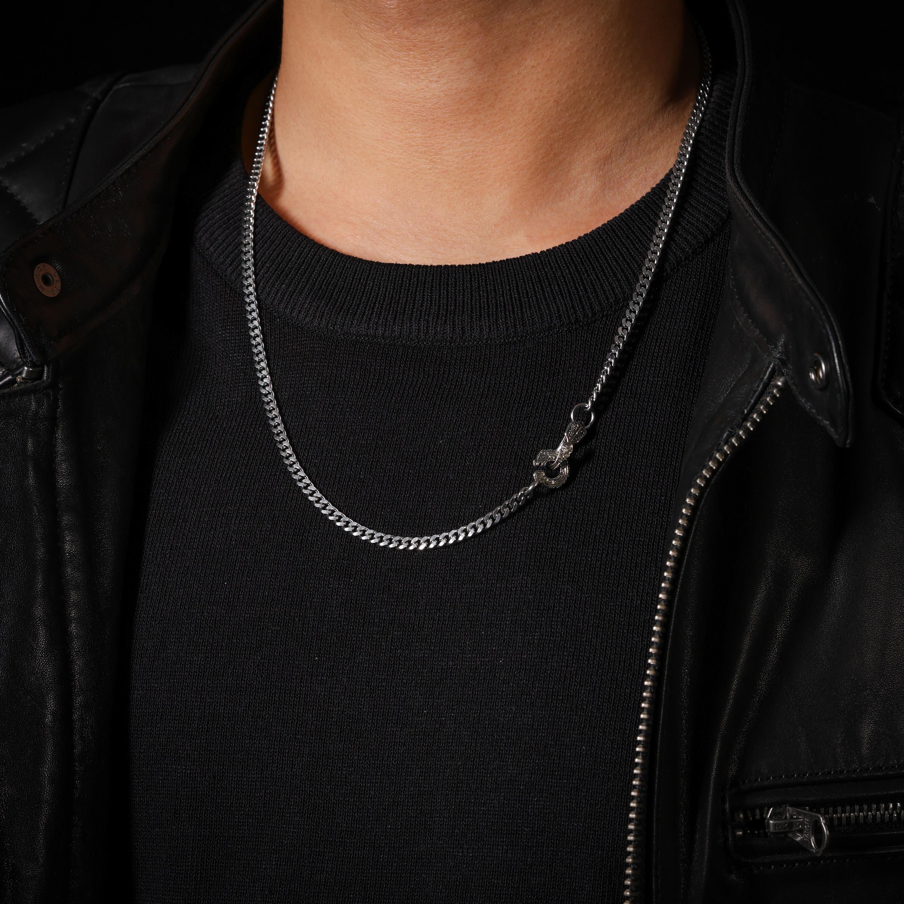 AURA DEER Kui Dragon Sterling Silver Cuban Chain Necklace