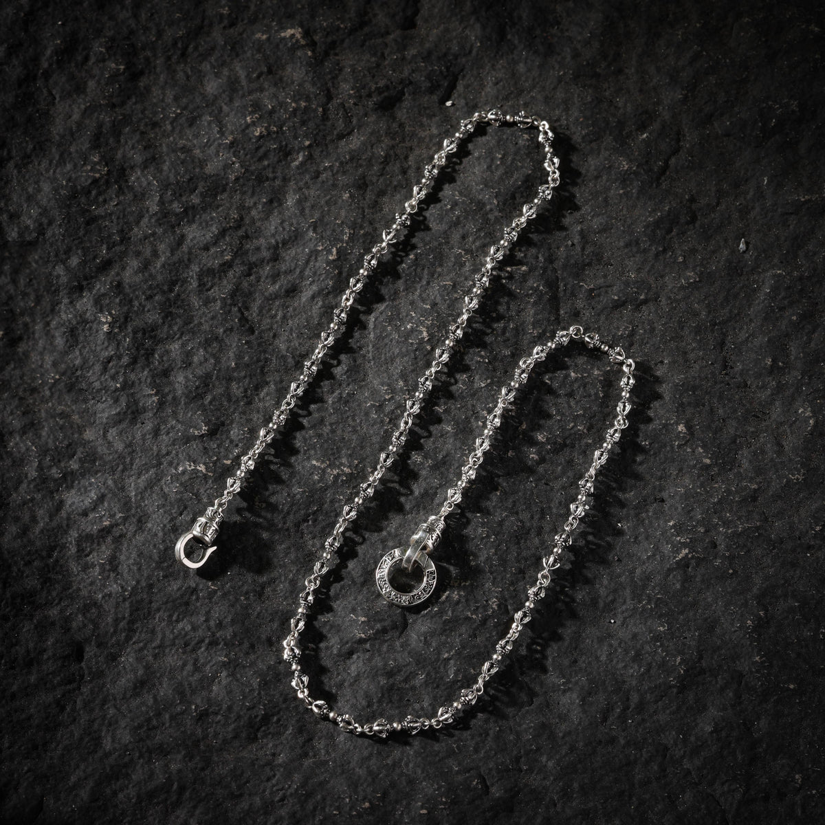 AURA DEER Vajra Sterling Silver Mantra Link Chain Necklace
