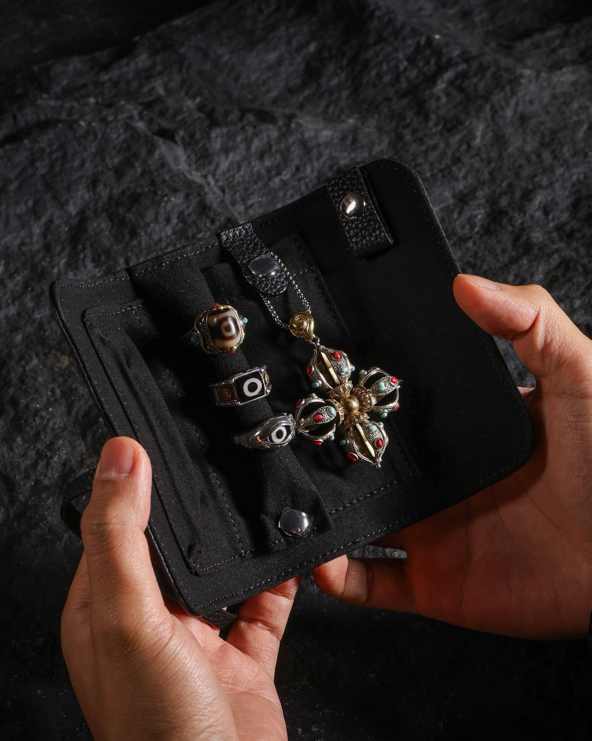 Leather Jewelry Roll Pouch-22