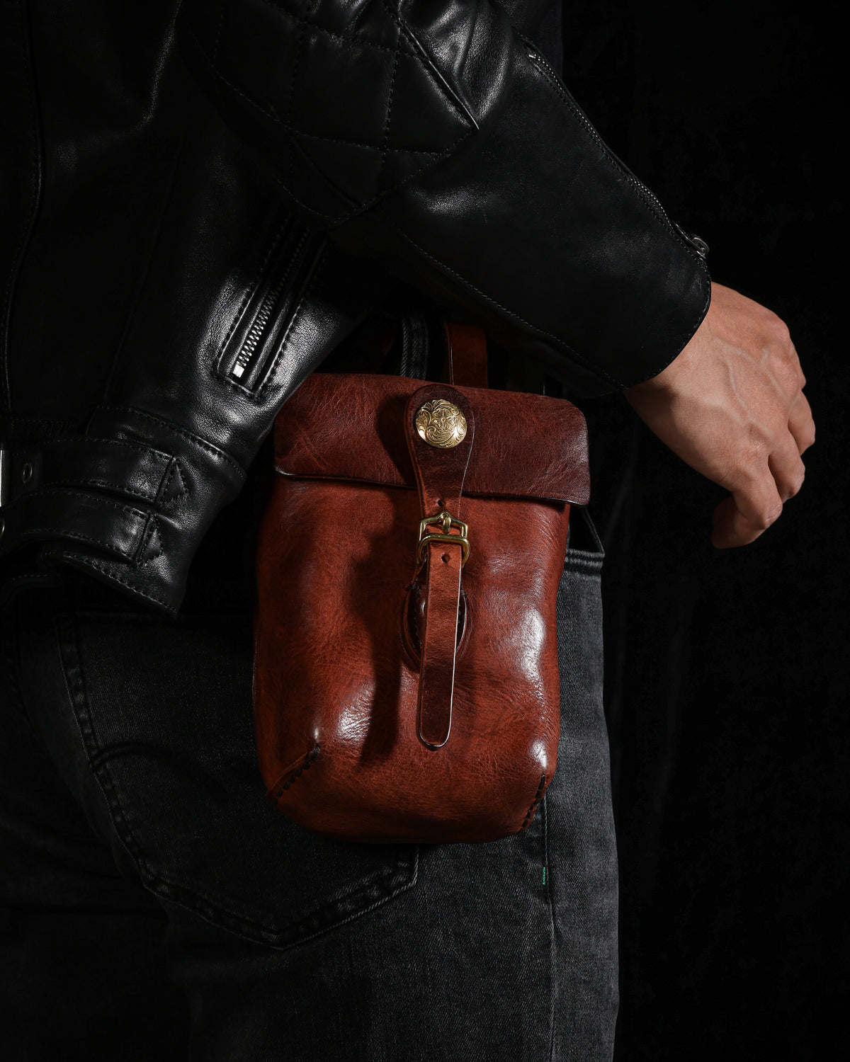 Oiled Cowhide Jewelry Pouch-14
