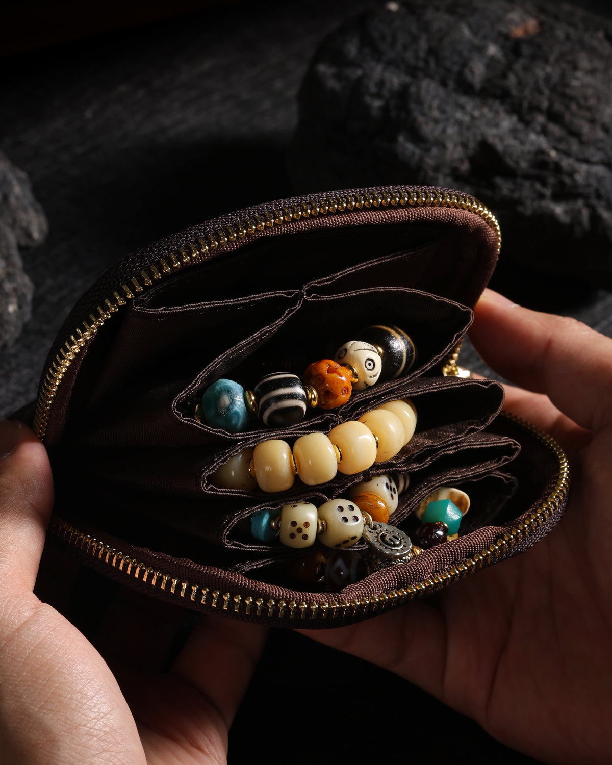 Cowhide Jewelry Organizer Pouch-14