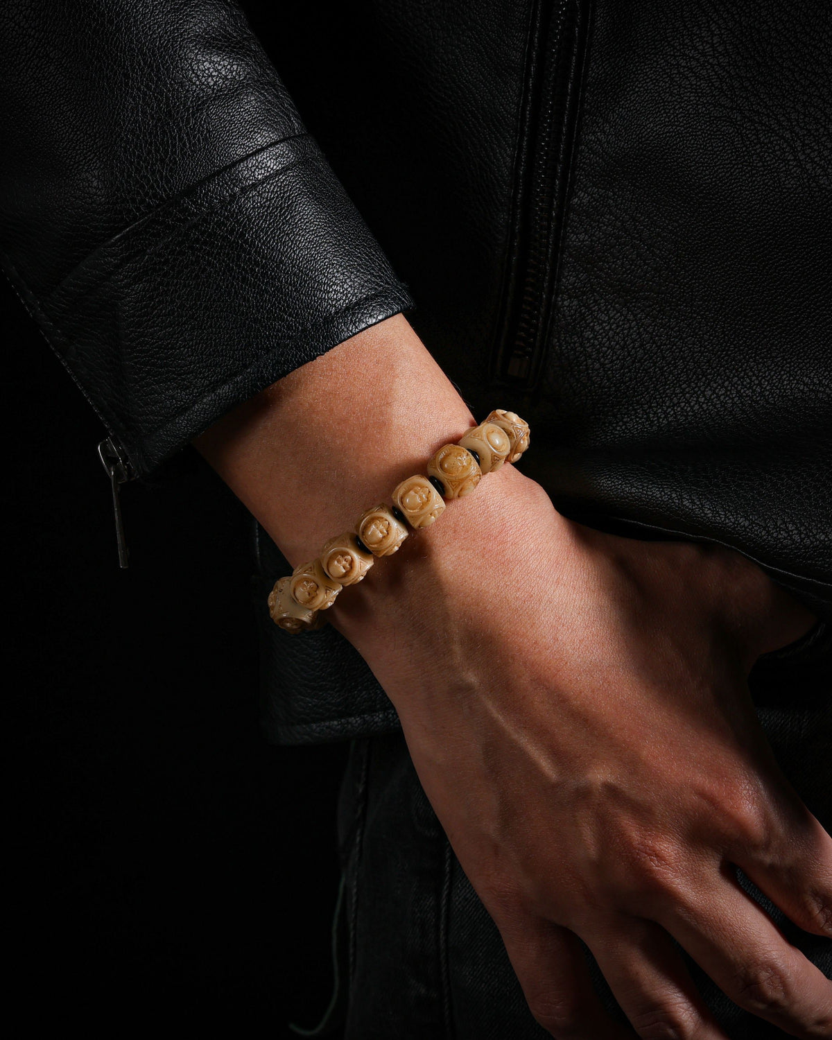 Yak Bone Skull Bracelet-3