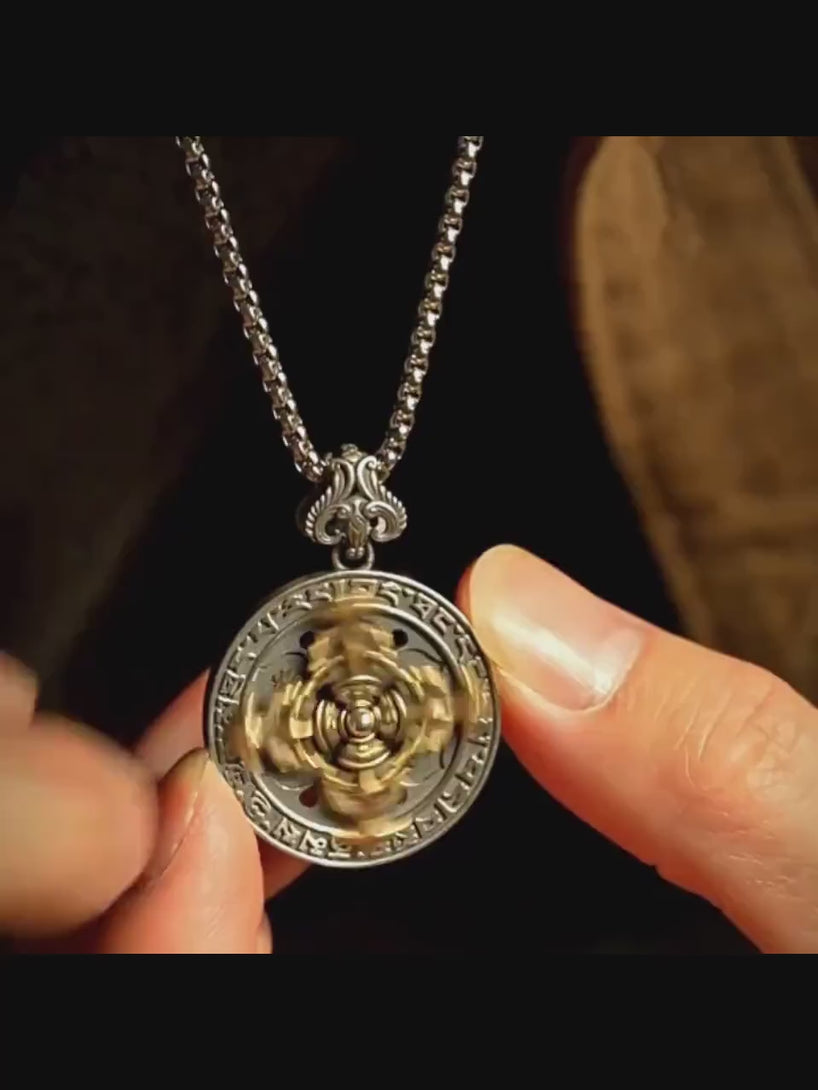 Vajra Rotating Silver Necklace